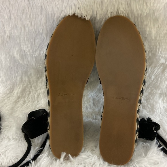 & OTHER STORIES WOMEN FLAT BLACK LACE UP ESPADRILLE SANDALS . SIZE-7 - Picture 11 of 11